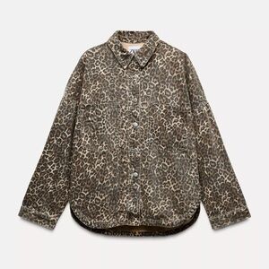 Zara Leopard Print Utility Jacket